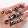 Image de Perles en 304 Acier Inoxydable Argent Vieilli 1 Pièce
