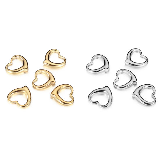 Picture of 304 Stainless Steel Valentine's Day Charms Multicolor Heart Hollow