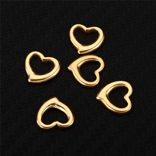 Picture of 304 Stainless Steel Valentine's Day Charms Multicolor Heart Hollow