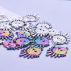 Picture of 304 Stainless Steel Religious Charms Multicolor Evil Eye Moon 25mm x 19mm