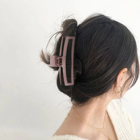 ABS レトロ ヘアクロークリップクランプ 多色 長方形 つや消し 1 個 の画像