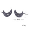 Picture of 304 Stainless Steel Galaxy Ear Post Stud Earrings Multicolor Half Moon Star Hollow 10mm x 7mm