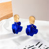 Immagine di Elegante Orecchini a Perno Oro Placcato Multicolore Petalo 7.5cm x 4cm, 1 Paio