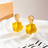 Immagine di Elegante Orecchini a Perno Oro Placcato Multicolore Petalo 7.5cm x 4cm, 1 Paio