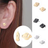 Imagen de 304 Acero Inoxidable Galaxia Pendientes Multicolor Astronave Cohete Hueco Post/ Wire Size: (20 gauge), 1 Par
