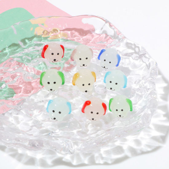 Picture of Lampwork Glass Beads Dog Animal Multicolor 3D About 16mm x 11mm