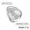 Picture of Titanium Steel Open Adjustable Rings Multicolor Quadrilateral Spiral Hollow 17.3mm(US Size 7)