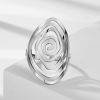 Picture of Titanium Steel Open Adjustable Rings Multicolor Quadrilateral Spiral Hollow 17.3mm(US Size 7)