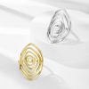 Picture of Titanium Steel Open Adjustable Rings Multicolor Quadrilateral Spiral Hollow 17.3mm(US Size 7)