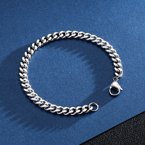 Immagine di 304 Acciaio Inossidabile Semplice Catena Singolare Braccialetti Multicolore 1 Pz