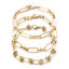 Imagen de 304 Acero Inoxidable Cadenas Pulseras Chapado en Oro 19cm longitud, 1 Unidad