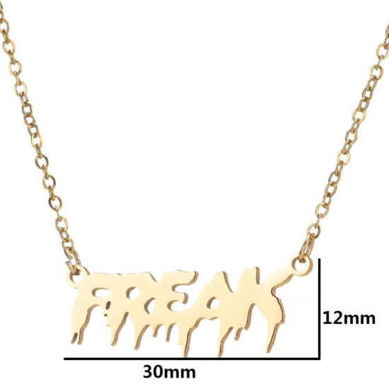Image de Colliers Chaîne Maille Forçat en 201 Acier Inoxydable Élégant Multicolore 45cm Long, 1 Pièce