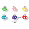 Immagine di Resina Charms Fungo 3D Tono Argento Multicolore 15mm x 12mm, 10 Pz