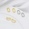 Picture of 2 PCs Eco-friendly Brass Bolt Spring Ring Clasps Geometric Real Gold Plated