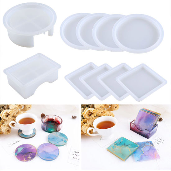 Picture of Silicone Resin Mold For Coaster DIY Making White