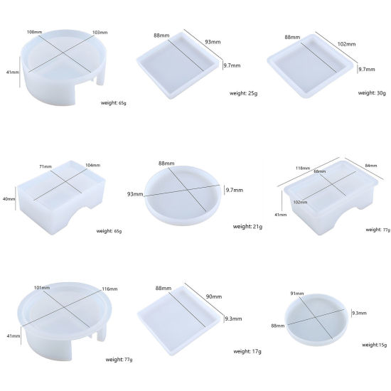 Picture of Silicone Resin Mold For Coaster DIY Making White