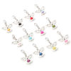 Picture of Zinc Based Alloy & Acrylic Guardian Angel Wing Clip On Charms For Vintage Charm Bracelets Antique Silver Color Multicolor Imitation Pearl 4cm x 2.8cm