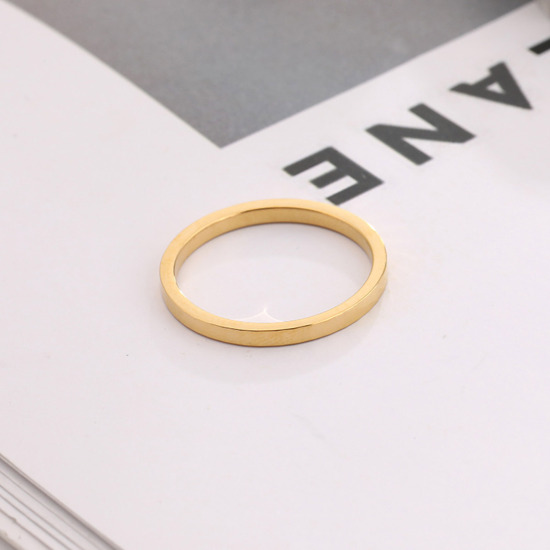 Bild von Umweltfreundlich Einfach und lässig Einfach 18K Vergoldet 304 Edelstahl Uneinstellbar Ring Für Frauen 1 Stück