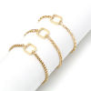 Picture of 304 Stainless Steel Link Chain Semi-finished Bracelets For DIY Handmade Jewelry Making Gold Plated 17cm(6 6/8") long