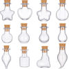 Bild von Glas & Natürliches Holz Mini Wunschflasche Fläschchen Für Ohrring Ring Halskette Transparent 10 Stück