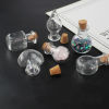 Bild von Glas & Natürliches Holz Mini Wunschflasche Fläschchen Für Ohrring Ring Halskette Transparent 10 Stück