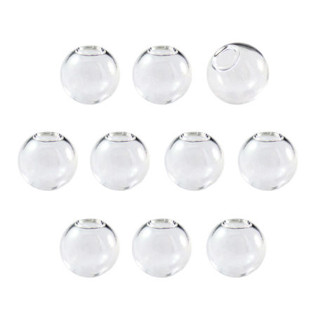 Glass Miniature Globe Bubble Bottle Vial For Earring Ring Necklace Single Hole Transparent Clear 