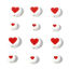 Picture of Ceramic Valentine's Day Beads Flat Round White Heart