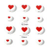 Picture of Ceramic Valentine's Day Beads Flat Round White Heart