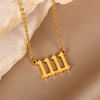 Picture of 304 Stainless Steel Stylish Necklace Gold Plated Message " 11:11 " 38cm(15") long, 1 Piece