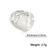Picture of 304 Stainless Steel Religious Open Adjustable Rings Multicolor Flower Yin Yang Symbol Hollow 17.3mm(US Size 7)