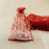 Picture of Organza Christmas Jewelry Bags Multicolor Snowflake