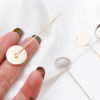 Picture of Brass Brooches Accessories Round Real Gold Plated Cabochon Settings