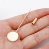 Picture of Brass Brooches Accessories Round Real Gold Plated Cabochon Settings