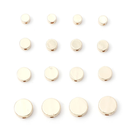 Picture of Brass Beads 14K Real Gold Plated Flat Round