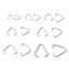 Picture of Iron Based Alloy Open Jump Rings Findings For Jewelry Making Silver Tone Triangle