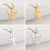 Picture of 304 Stainless Steel Religious Box Chain Necklace Multicolor Ankh Egyptian Cross Hollow 60cm(23 5/8") long