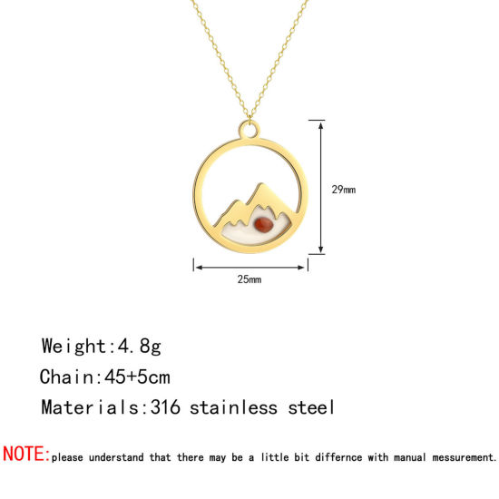 Image de Colliers en 304 Acier Inoxydable Graine de Moutarde Créativité Multicolore Rond Montagne Creux 45cm Long, 1 Pièce