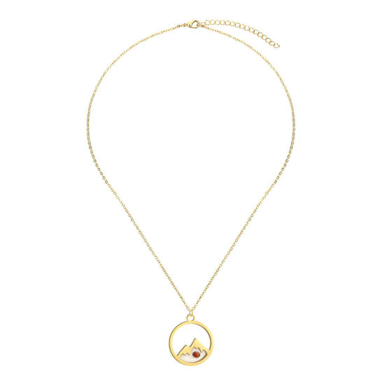 Image de Colliers en 304 Acier Inoxydable Graine de Moutarde Créativité Multicolore Rond Montagne Creux 45cm Long, 1 Pièce