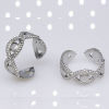 Picture of Titanium Steel Religious Open Rings Multicolor C Shape Evil Eye Hollow