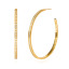 Picture of Eco-friendly Simple & Casual Stylish 18K Real Gold Plated Copper & Cubic Zirconia Hoop Earrings For Women Anniversary