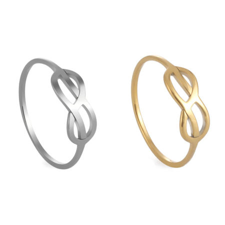 304 Acero Inoxidable Elegante No Ajustable Anillos Multicolor Ronda Símbolo del infinito Hueco 1 Unidad
