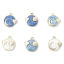 Picture of Zinc Based Alloy Galaxy Charms Gold Plated Multicolor Round Moon Enamel 18mm x 16mm