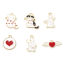 Picture of Zinc Based Alloy Charms Gold Plated White Enamel