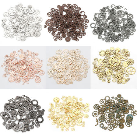 Zinc Based Alloy Steampunk Pendants Multicolor At Random Gear 4.1x4cm - 0.9cm Dia.