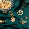 Picture of Zinc Based Alloy Steampunk Pendants Multicolor At Random Gear 4.1x4cm - 0.9cm Dia.