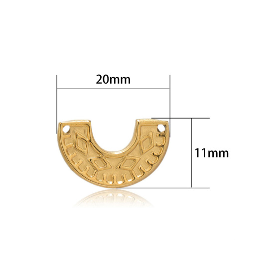 Immagine di 2 Pz 304 Acciaio Inossidabile Geometrico Pendenti Charms Connettori Arco Multicolore 20mm x 11mm