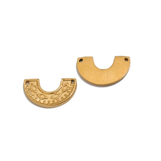 Immagine di 2 Pz 304 Acciaio Inossidabile Geometrico Pendenti Charms Connettori Arco Multicolore 20mm x 11mm