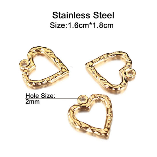 Изображение 304 Нержавеющая Сталь День святого Валентина День святого Валентина Подвески Сердце Разноцветный ажурная резьба 2 ШТ