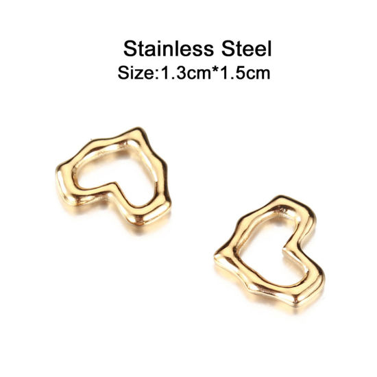 Изображение 304 Нержавеющая Сталь День святого Валентина День святого Валентина Подвески Сердце Разноцветный ажурная резьба 2 ШТ