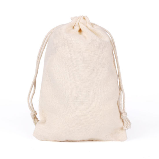 Picture of Cotton Drawstring Bags Rectangle White